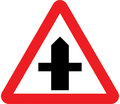  UK Traffic Sign Diagram Number 504.1 - Crossroads Ahead - road continues straight