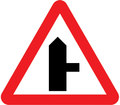  UK Traffic Sign Diagram Number 506.1R - Side Road Ahead - On Right