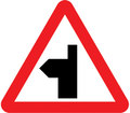  UK Traffic Sign Diagram Number 506.1LL - Side Road Ahead - On Left - Road continues to  left
