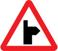  UK Traffic Sign Diagram Number 506.1RR - Side Road Ahead - On Right - Road continues to right