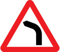  UK Traffic Sign Diagram Number 512 L - Bend Ahead - Left