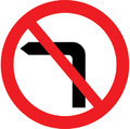  UK Traffic Sign Diagram Number 613 - No Left Turn