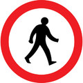  UK Traffic Sign Diagram Number 625.1 - No Pedestrians