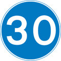  UK Traffic Sign Diagram Number 672 - 30 MPH Minimum Speed Limit