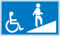  UK Traffic Sign Diagram Number 814.4 - Pedestrian Ramp Up