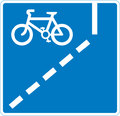  UK Traffic Sign Diagram Number 958.1 -  Mandatory Cycle Lane Ahead