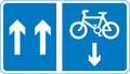  UK Traffic Sign Diagram Number 960.1 -  Contraflow Cycle Lane